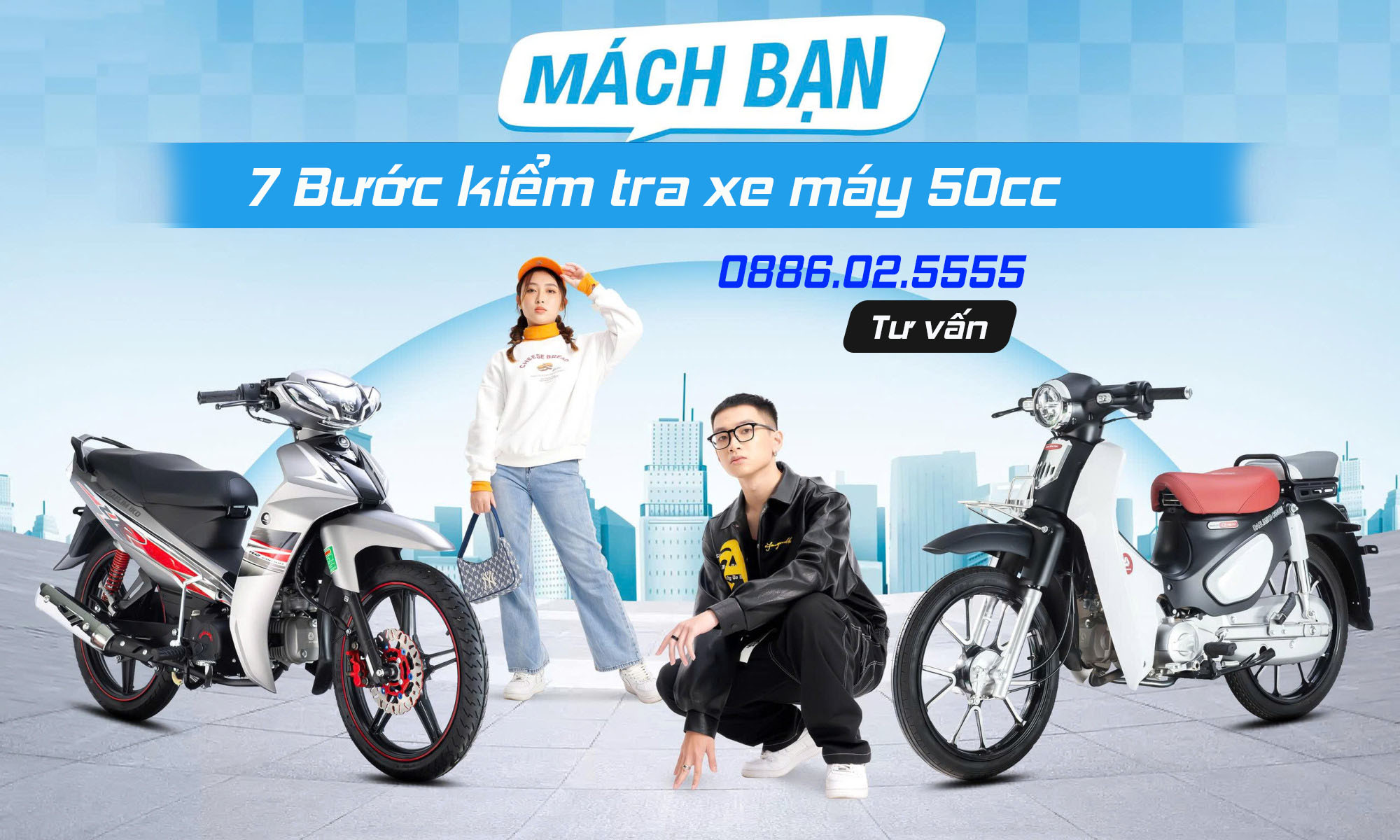 7 bước kiểm tra xe 50cc cho học sinh cấp 3 trước khi đi học